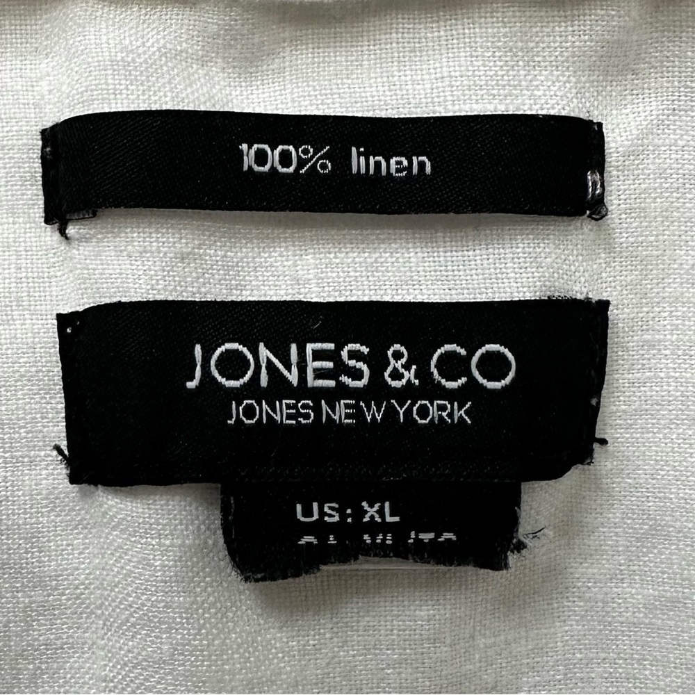 Jones New York 100% Linen White Sleeveless Button Down Tunic Top, Size XL - Picture 9 of 11